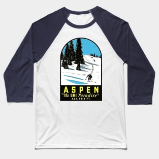 Aspen Colorado Vintage Ski Baseball T-Shirt